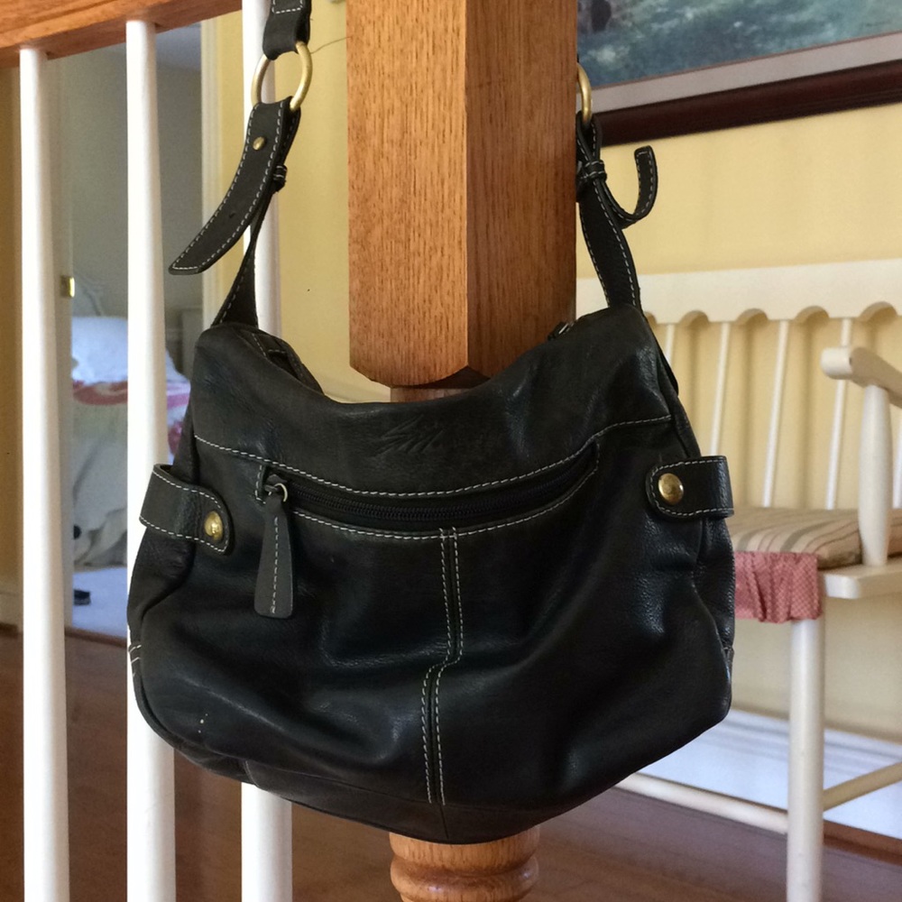 Black leather purse